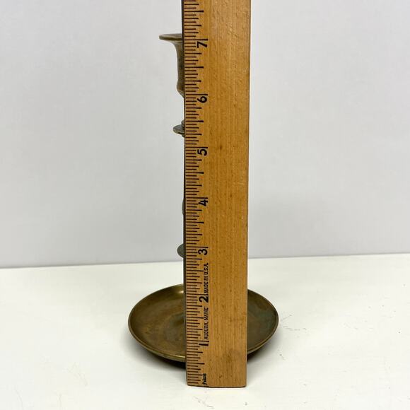 Rustic Brass Classic Candlestick Holder - Picture 4 of 5